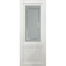 Дверь межкомнатная ЛесКом Венеция-4 Белый софт, стекло Мадрид